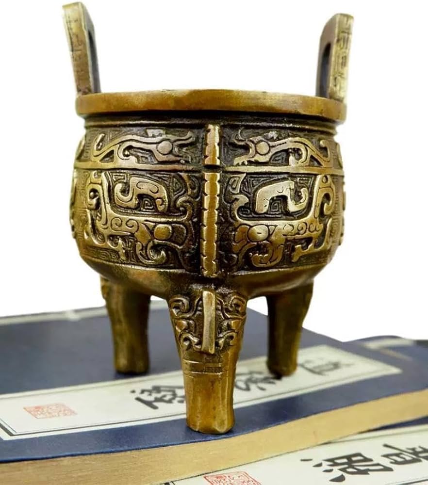 Amazon.co.jp: 青銅器 鼎 銅製倣古品 レプリカ 小型 中国 骨董品